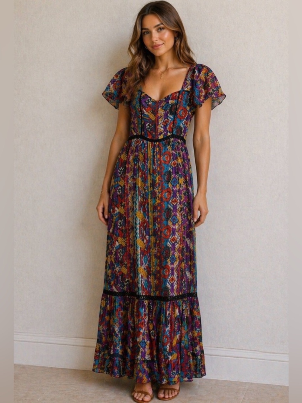 NWT Raga Dress, women’s size  Medium. Vibrant colors, maxi dress.